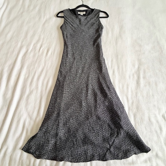 Petite Sophisticate Dresses & Skirts - Petite Sophisticate Dress Womens 4 Black Silk Geometric Sleeveless Midi Career